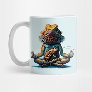 Meditating Bearded Dragon With Cricket Mug